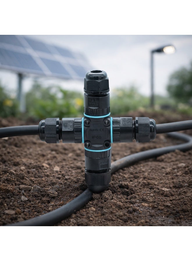 CZEN ELECTRIC CZEN IP68 Waterproof X-Type Cable Connector | M20 | 4-Way Electrical Junction | Outdoor & Underground Wiring | Garden | Landscape | Solar | Street Lighting | Power Cable Branching | Electrical Distribution - Image 3